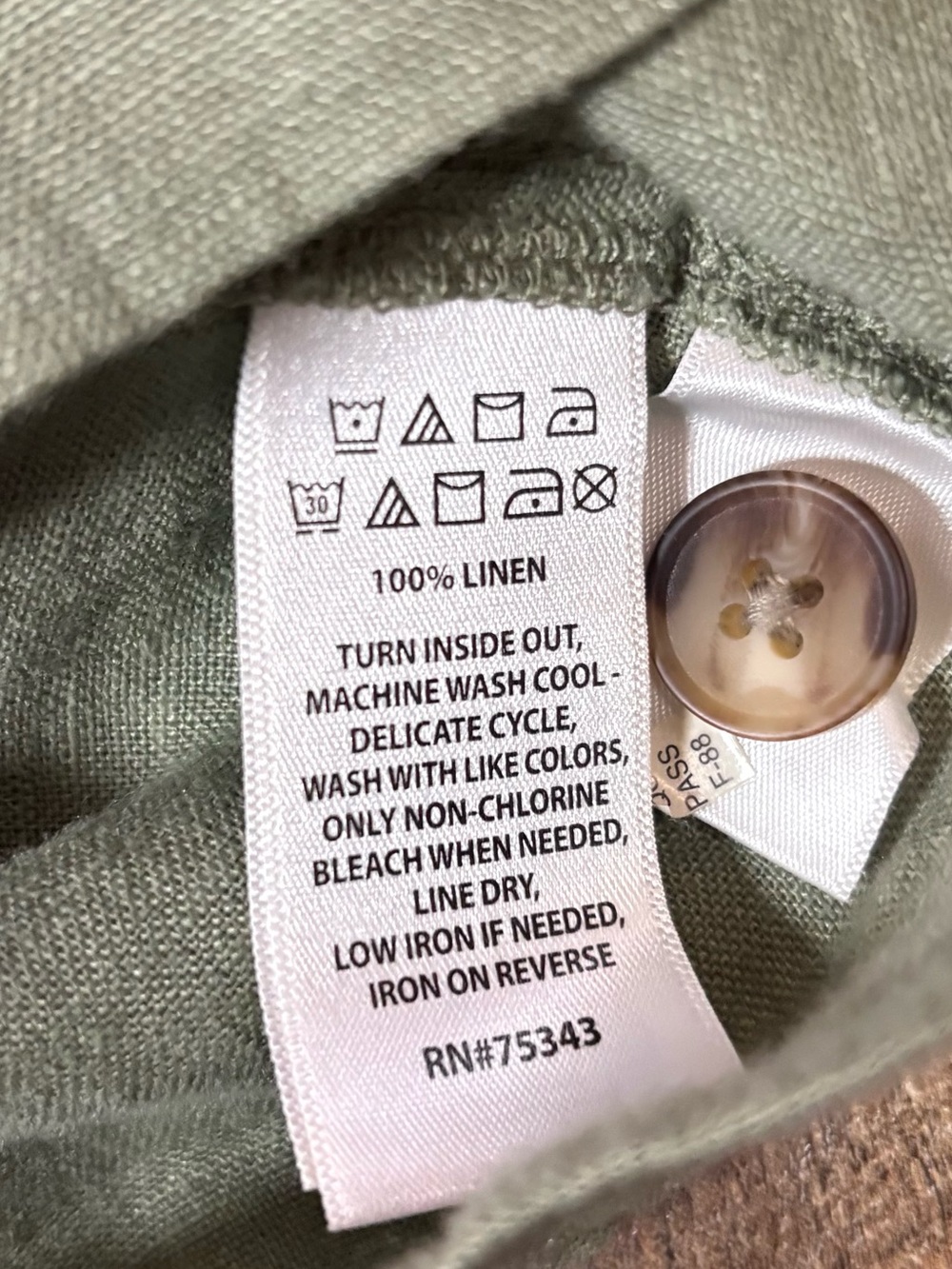 Rachel Zoe 100% Linen Olive Green Utility Shacket Large - Picture 8 of 10